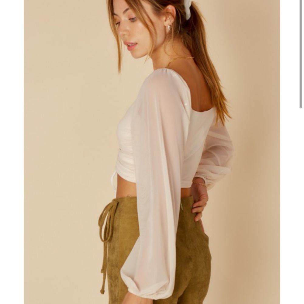 Ruched Cream Top - One left in each size! - Picture 4 of 7